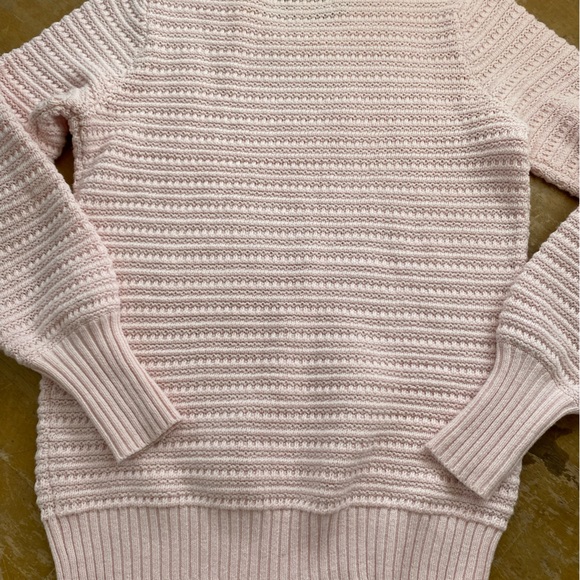 Loft Petite Crochet textured sweater crystal pink  XXSP - Picture 3 of 8